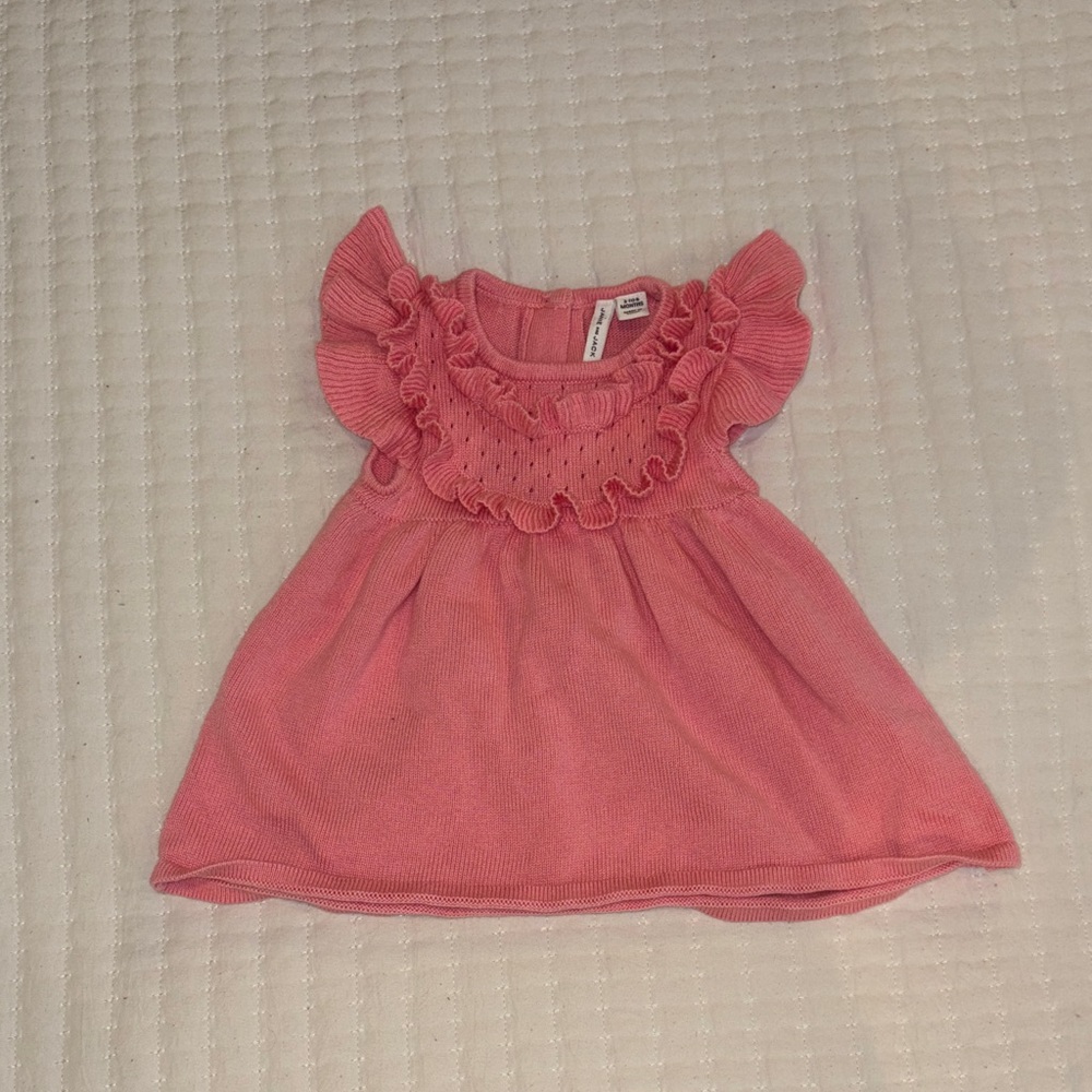 Janie & Jack Knit Ruffled Baby Dress